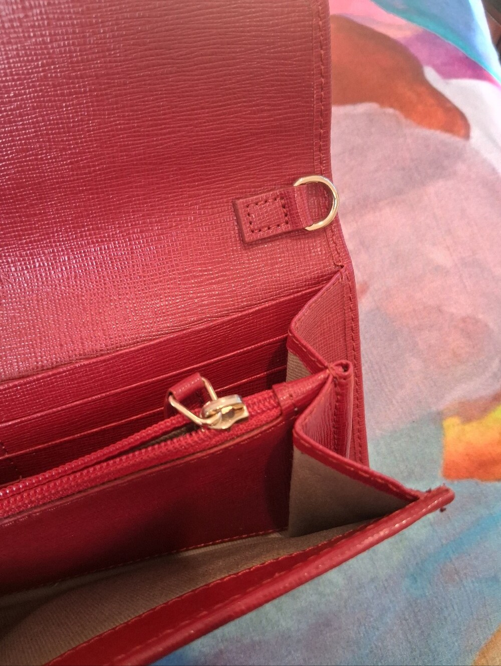 Versace Collection Red Envelope Clutch with Gold Plaque - Picture 13 of 13
